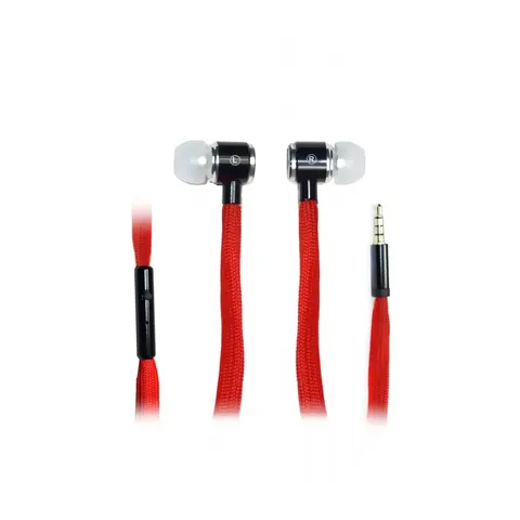 Căști Vakos SK-251K, cu dopuri de urechi, cu microfon, jack 3.5 mm, 98 dB, roșu