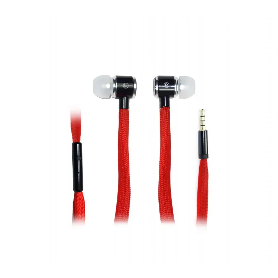 Căști Vakos SK-251K, cu dopuri de urechi, cu microfon, jack 3.5 mm, 98 dB, roșu