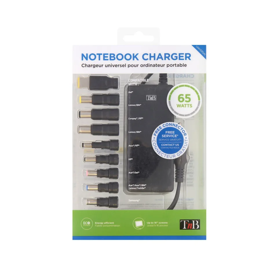 Încărcător laptop Easyline TNB, universal, 65W, cu 9 adaptoare, lungime 1.5 m