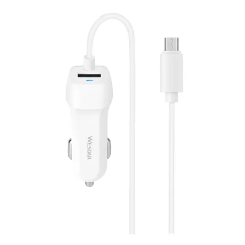 Încărcător auto Wesdar, cu cablu, cu cablu USB și Micro USB