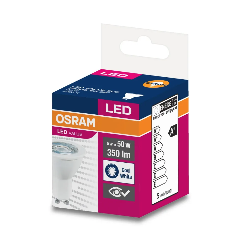 Bec Osram LED, GU10, 5W, 230V, 350 lm, 4000K