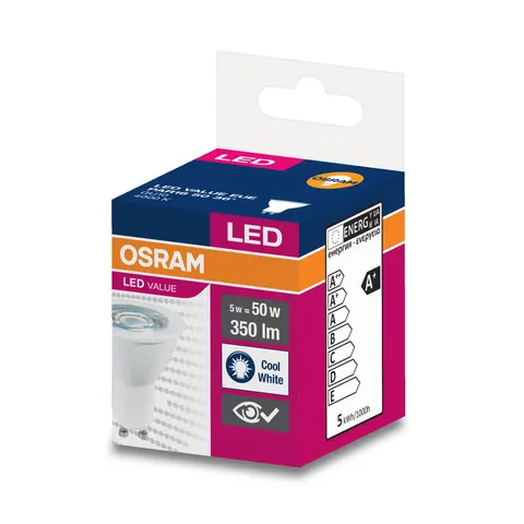 Bec Osram LED, GU10, 5W, 230V, 350 lm, 4000K