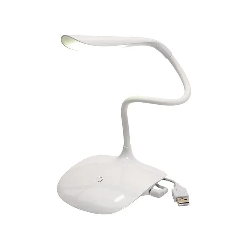 Lampă de birou TOPS Swan, LED, USB, albă