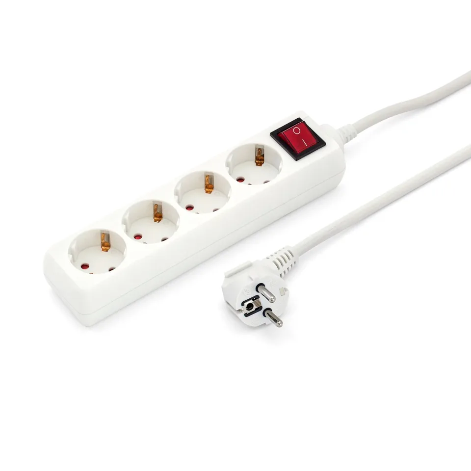 Prelungitor electric, 4 prize, cablu 3 m, cu întrerupător