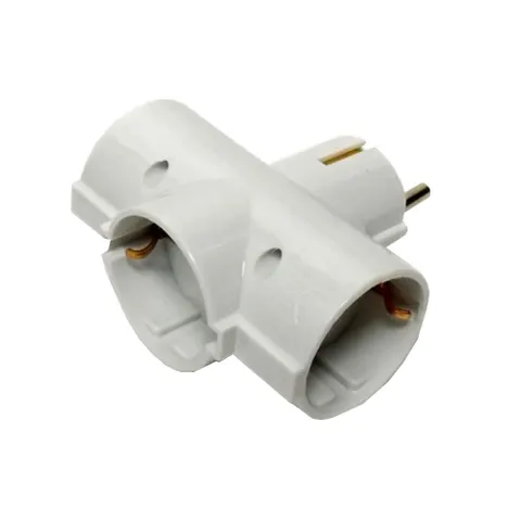 Prelungitor pentru contact ZD01/03/3, 3 prize, Schuko, fără cablu, curent maxim 16 A