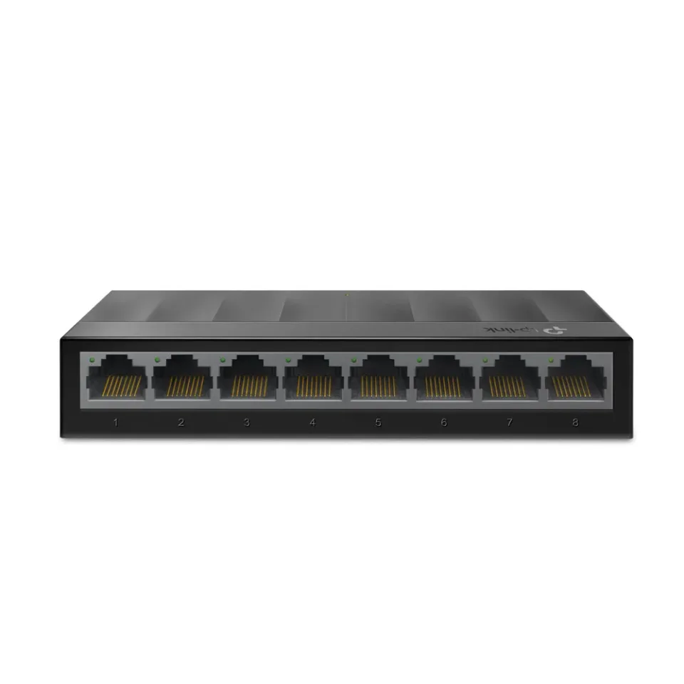 Switch TP-Link RJ-45, 8 porturi, 16 Gbps, 10/100/1000 Mbps, negru