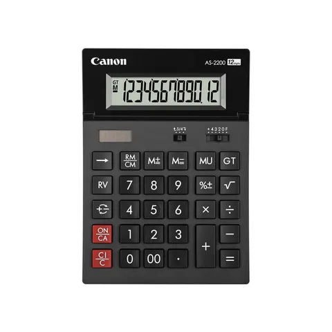 Calculator de birou Canon AS-2200, 12 cifre, gri