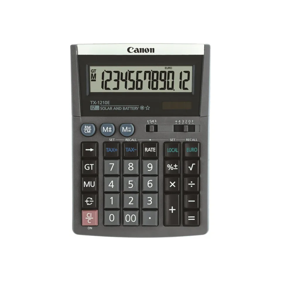 Calculator de birou Canon TX-1210E, 12 cifre, gri