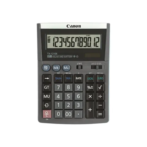 Calculator de birou Canon TX-1210E, 12 cifre, gri
