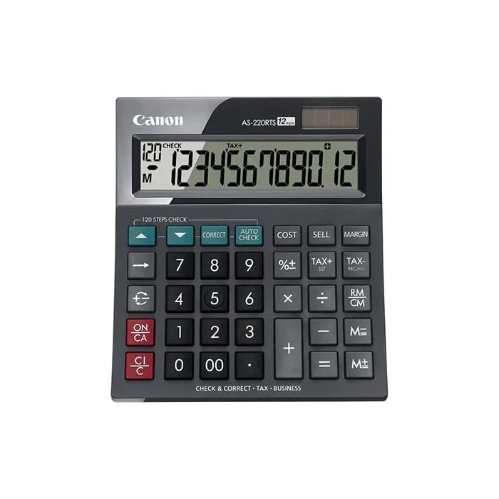 Calculator de birou Canon AS-220RTS, 12 cifre, gri