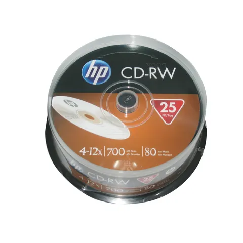 CD-RW HP, 700 MB, 25 bucăți în cutie rotativă