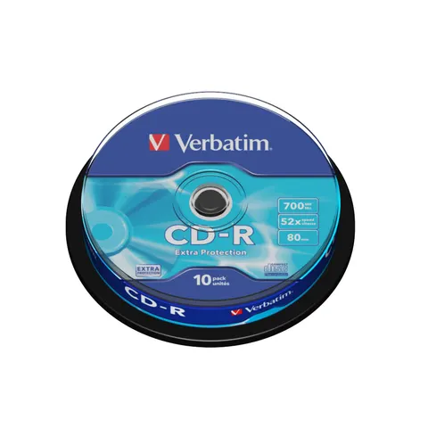 CD-R Verbatim, 700 MB, 52x, cu strat de protecție, 10 buc. pe ax