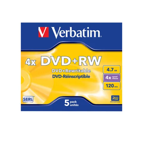 DVD+R VerbatimW, rescrisibil, 4.7 GB, 4x, în cutie