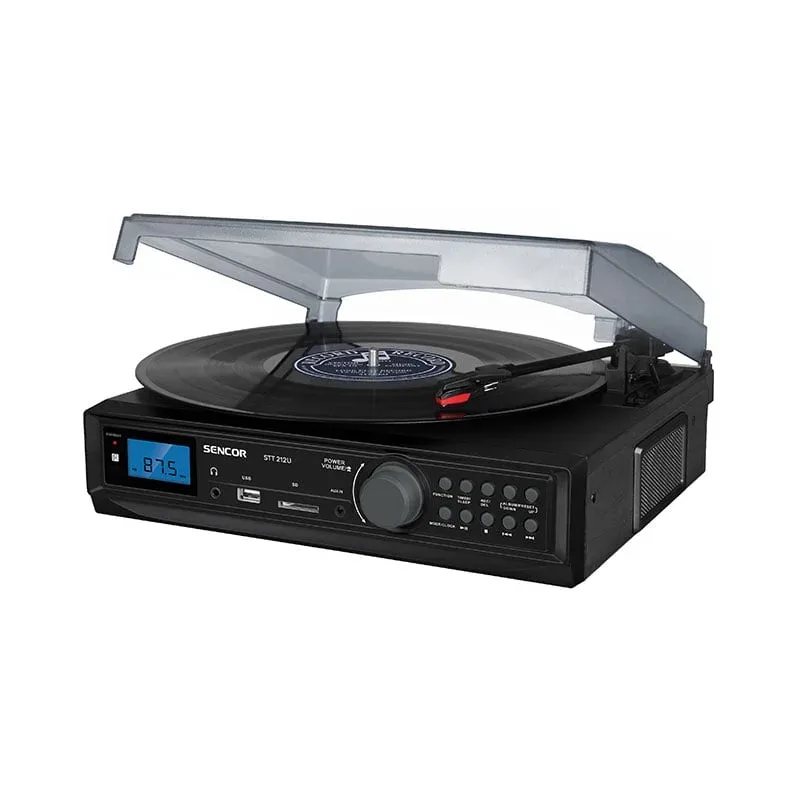 Pick-up Sencor STT 212U, cu USB, SD, FM, negru, 10 W