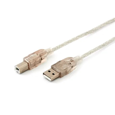 Cablu Manhattan, USB 2.0 A Male/USB 2.0 B Male, 1.8 m, transparent, USB-A, USB Type B
