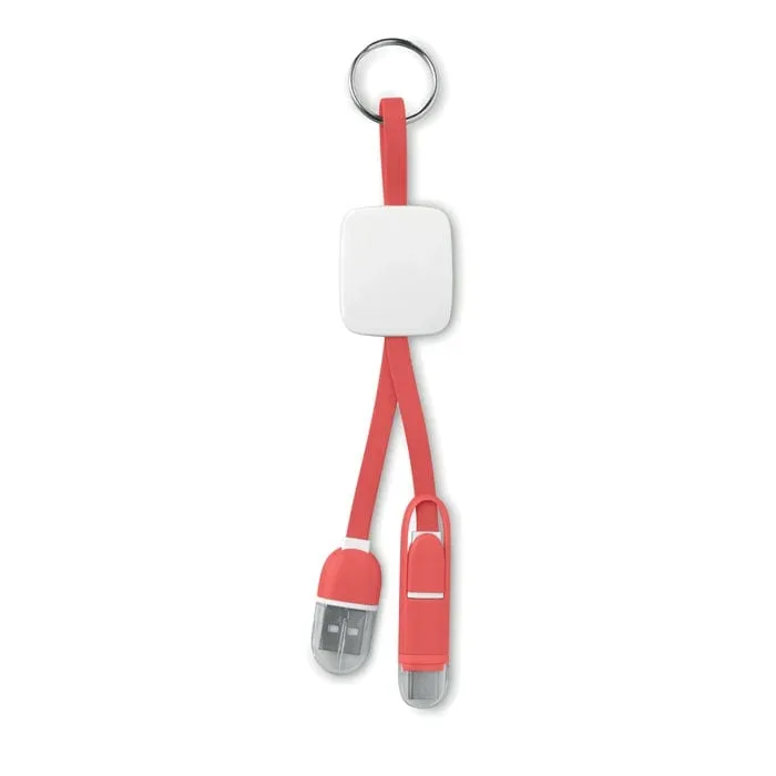 More Than Gifts breloc adaptor USB, USB tip C/USB micro tip B, roșu