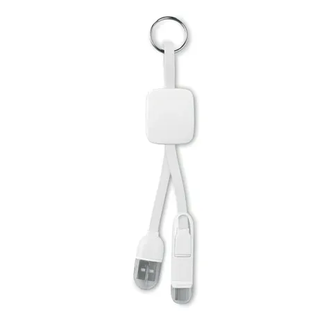 Breloc adaptor USB More Than Gifts, USB type C/USB micro type B, alb