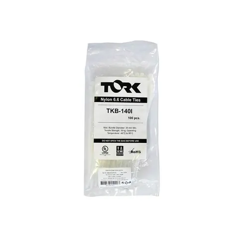 Coliere de cablu Tork, 150 x 2.5 mm, alb, 100 buc.