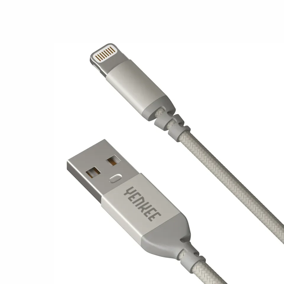 Cablu Yenkee 612 SR USB Male la Lightning Male, 2 m, gri
