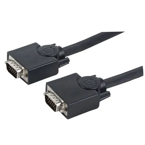 Cablu pentru monitor Manhattan, SVGA, HD15 M/M, 15 m, negru