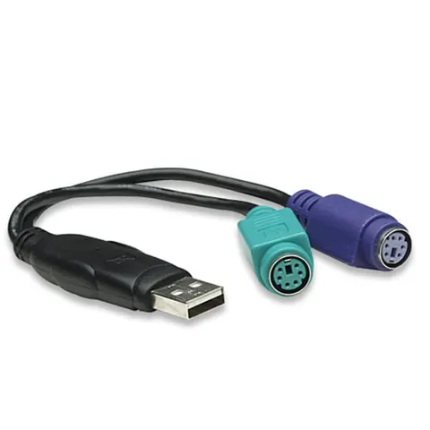 Adaptor Manhattan, PS/2 la USB 2.0 A tată, cu două ramificații PS/2, USB A mamă
