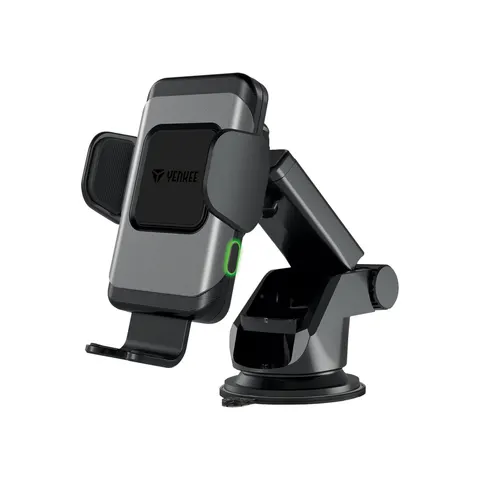 Suport telefon pentru mașină Yenkee YSM 610, cu încărcător wireless, automat, negru