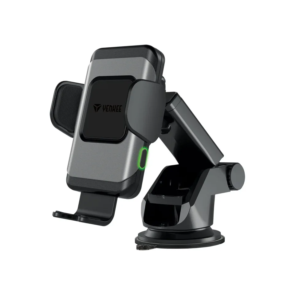 Suport telefon pentru mașină Yenkee YSM 610, cu încărcător wireless, automat, negru