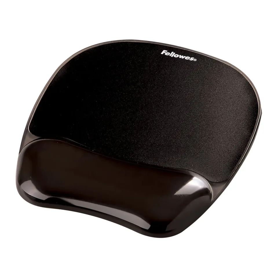 Fellowes Mouse Pad cu pernă de sprijin pentru încheietură din silicon, Negru
