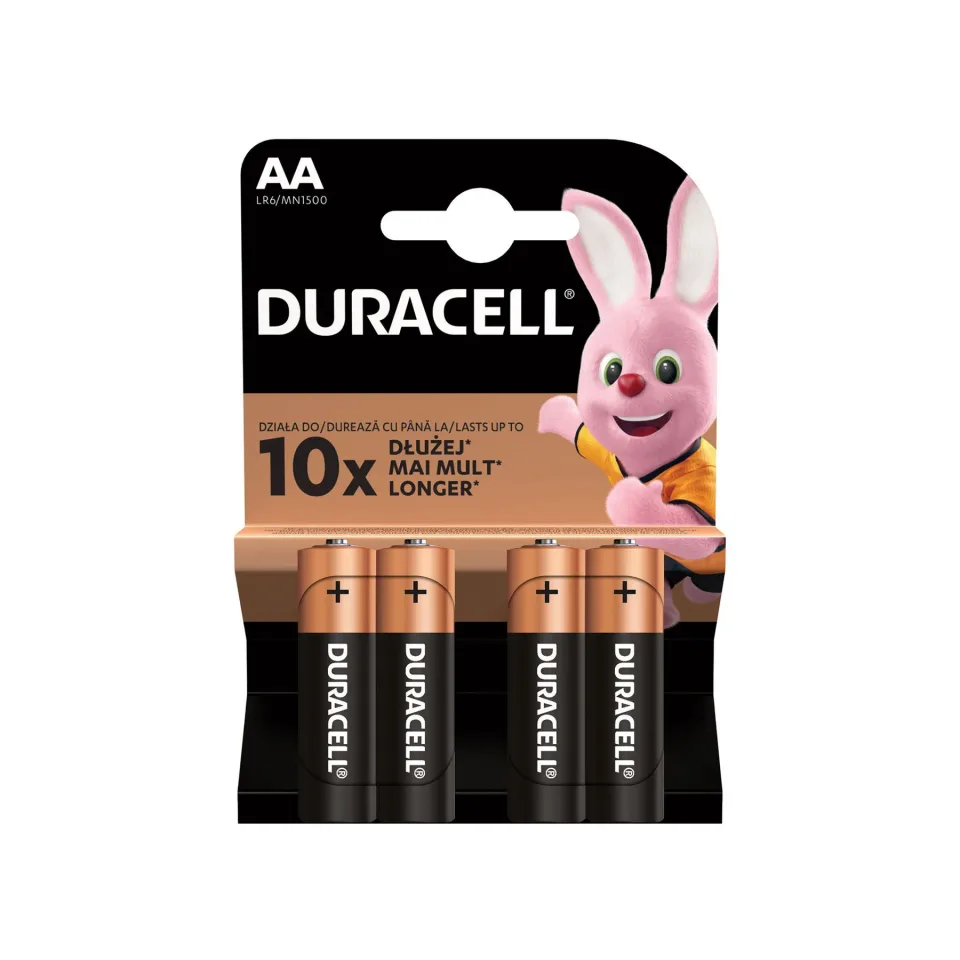 Baterie alcalină Duracell, AA, LR6, 1,5 V, 4 bucăți