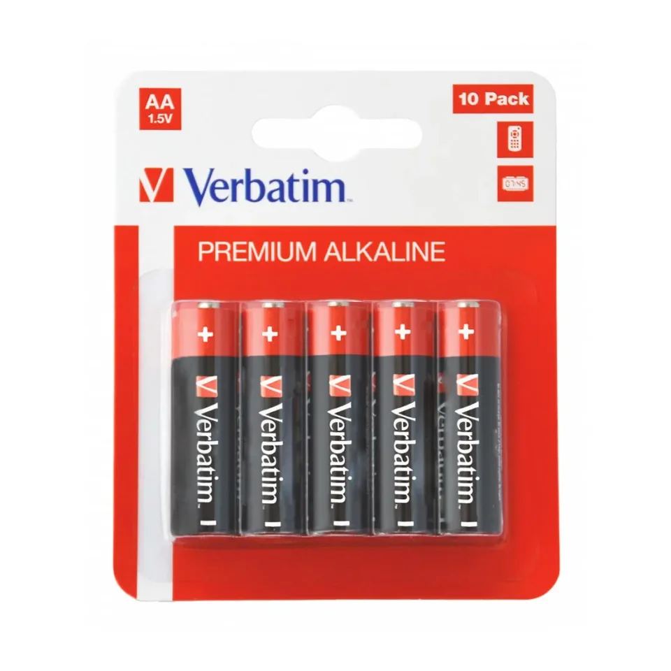 Baterie alcalină Verbatim, AA, LR6, 10 bucăți, 1.5 V