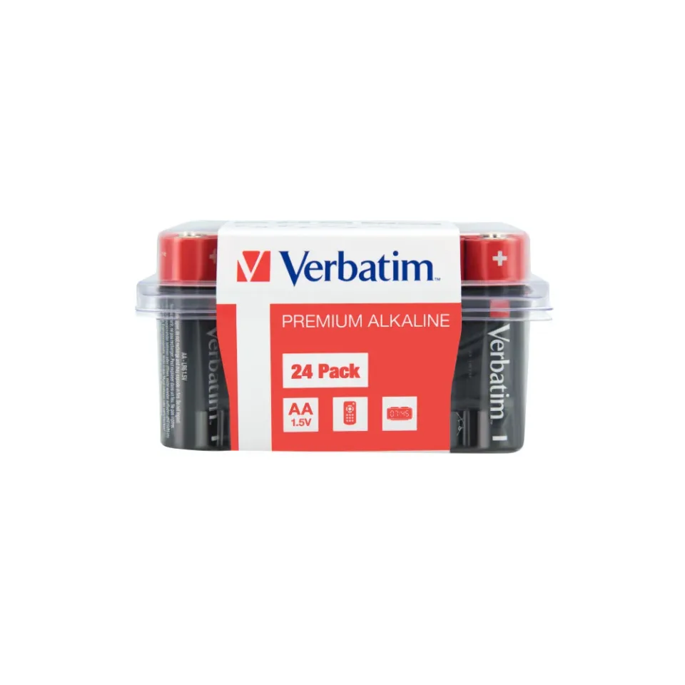Baterii alcaline Verbatim, AA, 1.5 V, 24 bucăți