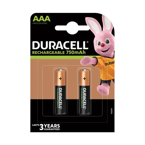 Baterie reîncărcabilă Duracell, NiMH, AAA, HR03, 750 mAh, 1.2 V, 2 buc.