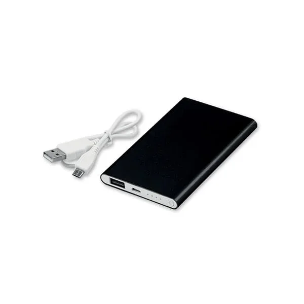 Baterie mobilă Flatfour, 4000 mAh, neagră