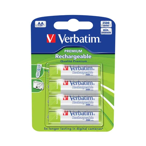 Baterie reîncărcabilă Verbatim, AA, HR6, 2500 mAh, 4 buc.