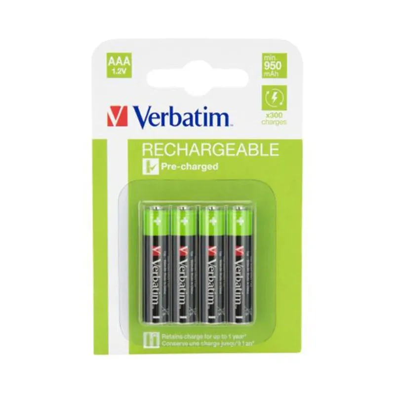 Baterie reîncărcabilă Verbatim, AAA, HR03, 950 mAh, 4 buc.