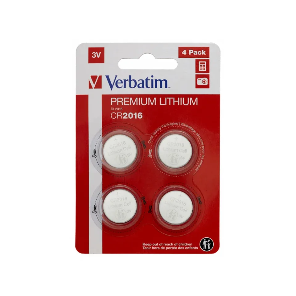 Baterie litiu Verbatim, CR2016, 3 V, set de 4