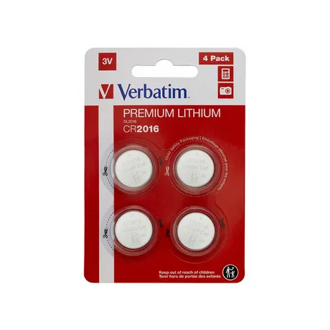 Baterie litiu Verbatim, CR2016, 3 V, set de 4