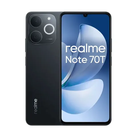 Smartphone Realme Note 70T, Dual SIM, 128 GB, 4 GB RAM, cameră 13 MP, 6000 mAh, 6.74", negru