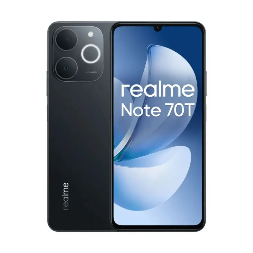 Smartphone Realme Note 70T, Dual SIM, 128 GB, 4 GB RAM, cameră 13 MP, 6000 mAh, 6.74", negru