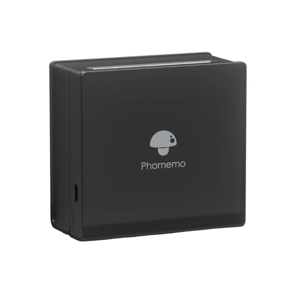 Imprimantă Phomemo M02-BK, portabilă, mini, fără cerneală, lățime maximă etichetă 53 mm, negru