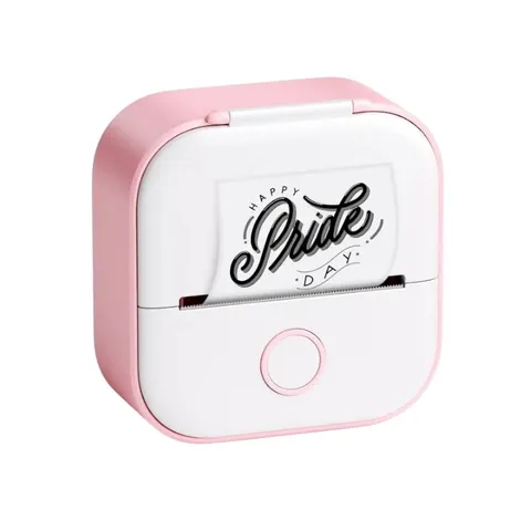 Imprimantă Phomemo T02-PKX, portabilă, mini, fără cerneală, roz, lățime maximă etichetă 53 mm