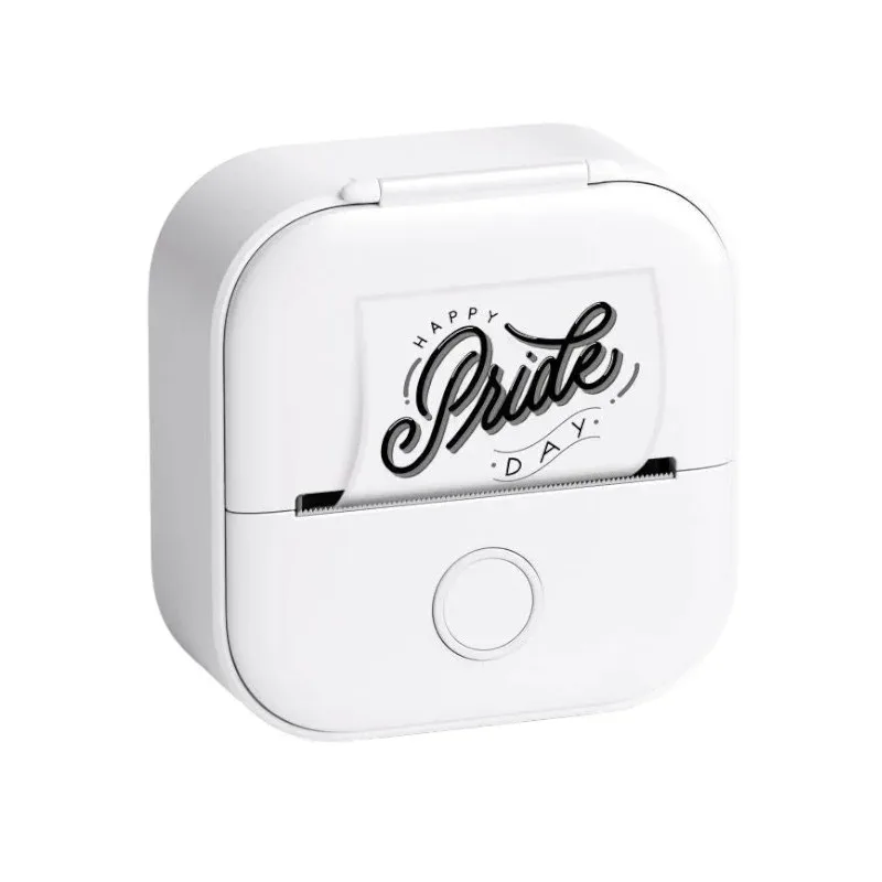 Imprimantă Phomemo T02-WH, portabilă, mini, fără cerneală, albă, lățime maximă etichete 53 mm