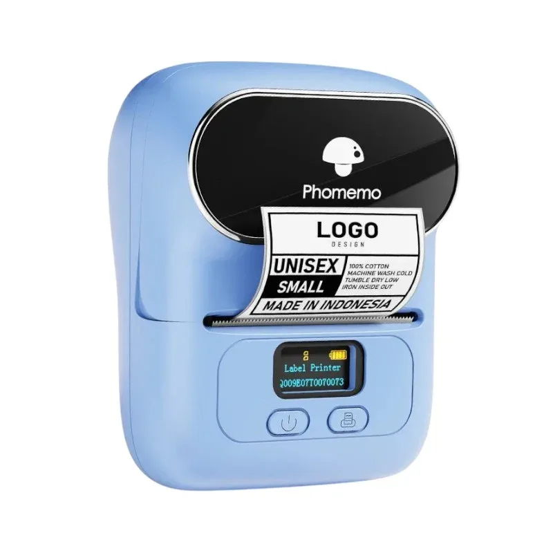 Phomemo M110-BU Mini Printer, fără cerneală, lățimea maximă a etichetei 50 mm, albastru
