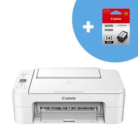 Imprimantă inkjet Canon Pixma, 3 în 1 TS3351, Wi-Fi, A4, alb, cu cerneală suplimentară PG545, negru
