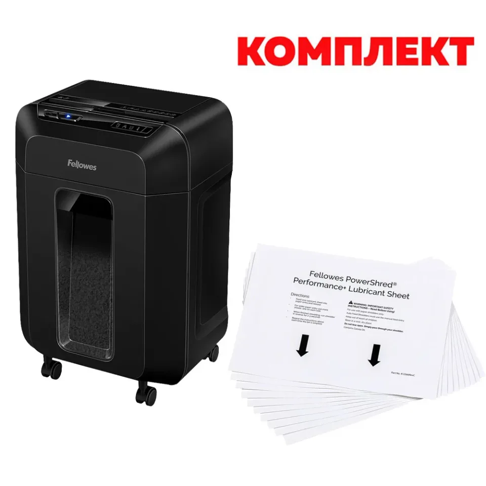 Fellowes Automax 90M Tocător de documente, 17 L, negru, inclus cu file pentru tocător 4025601, uleiate, 10 buc.