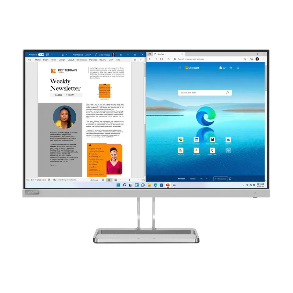 Monitor Lenovo L27i-40, 27'', WLED, 300 cd/m2, IPS, 16:9, gri