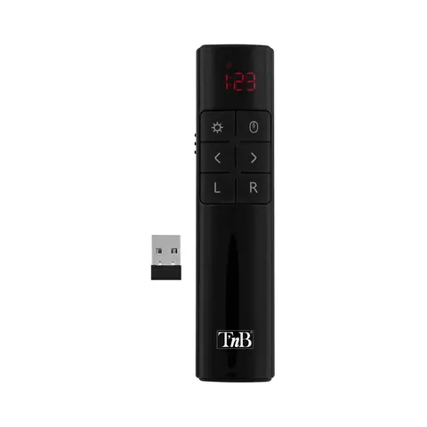 Pointer TNB Presenter, laser, USB Type-A, negru, rază 10 m