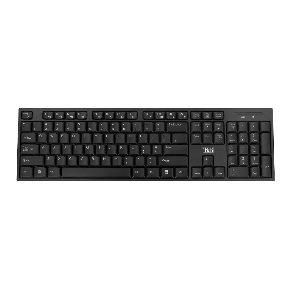 Tastatură TNB Classy, wireless, neagră, USB, 105 butoane, AAA