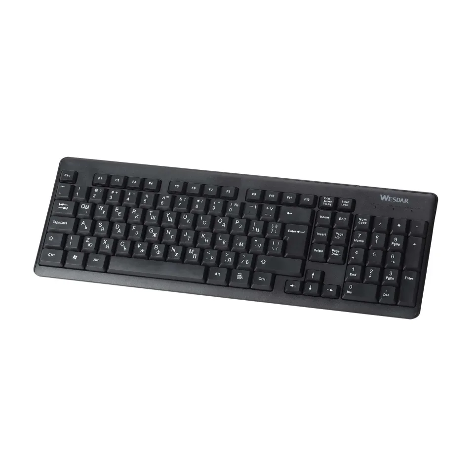 Tastatură Wesdar K401C, wireless, cu caractere chirilice, neagră, 103 taste