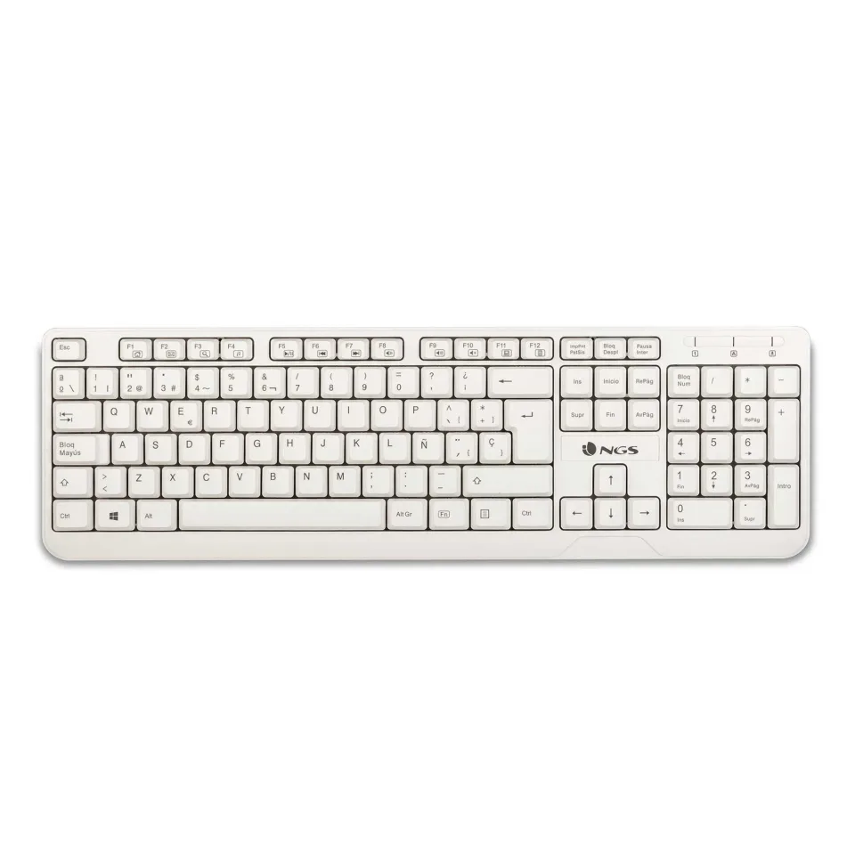Tastatură NGS Spike, cu cablu 1.4 m, chirilic, USB, 12 butoane rapide, albă